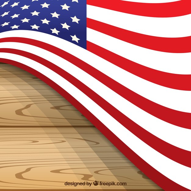 Fondo de madera con la bandera americana