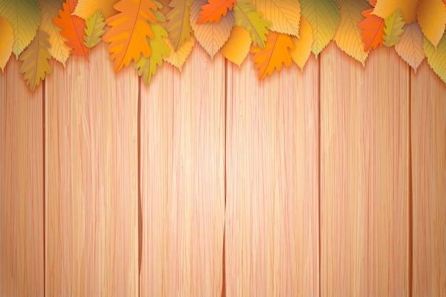 Vector gratuito fondo de madera de otoño realista