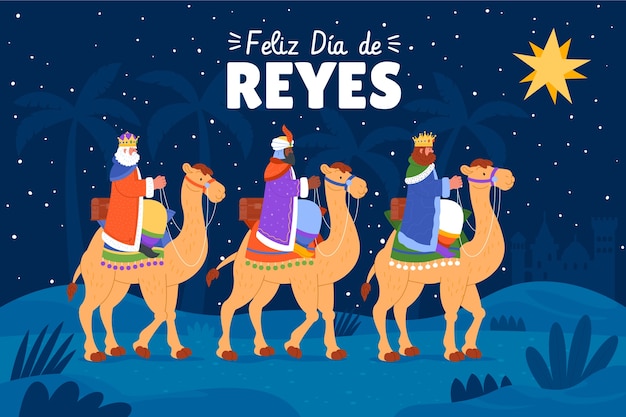 Vector gratuito fondo de los magos de los reyes planos