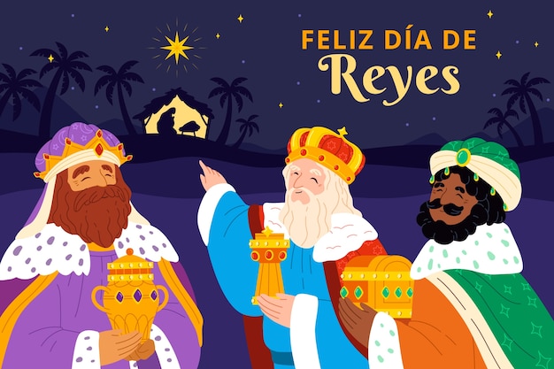 Fondo de los magos de los reyes planos