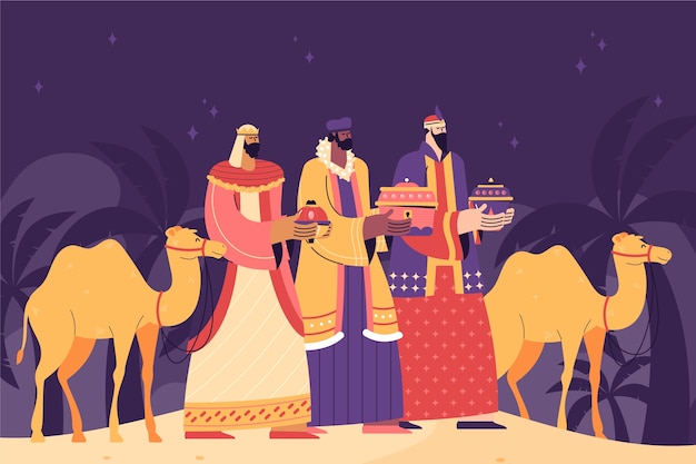 Fondo de los magos de los reyes planos