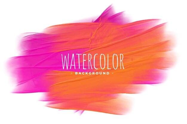 Fondo de mancha de textura de acuarela rosa y naranja