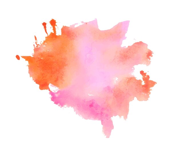 fondo de manchas de tinta de acuarela pintado a mano en rosa y naranja