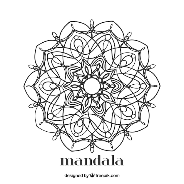 Vector gratuito fondo de mandala blanco y negro