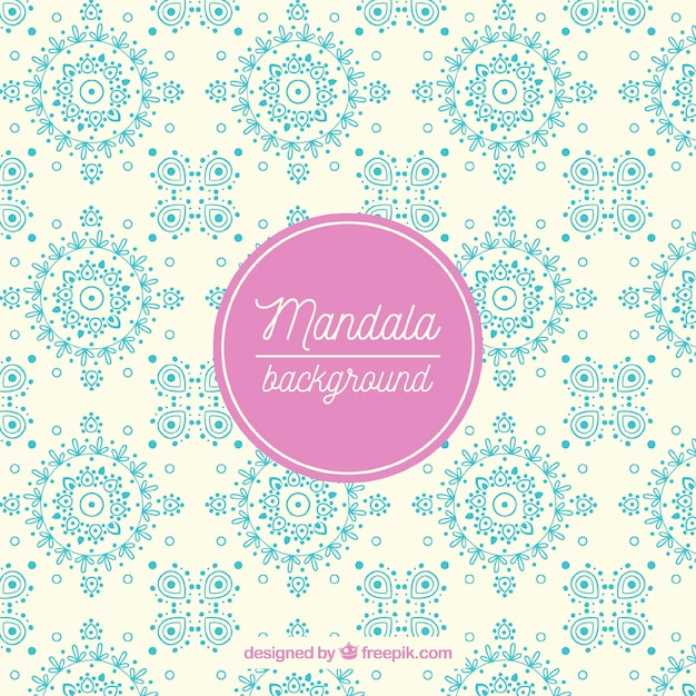 Vector gratuito fondo de mandala en color azul