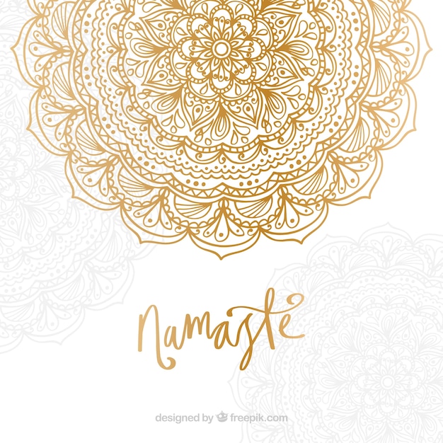 Vector gratuito fondo de mandala con color dorado