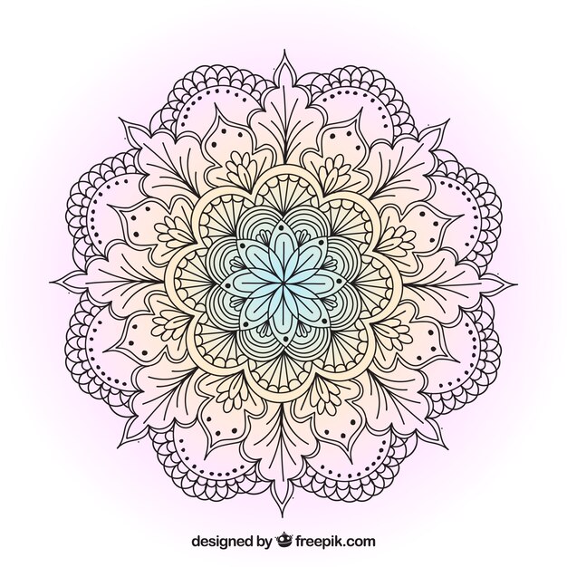 Fondo de mandala en colores suaves