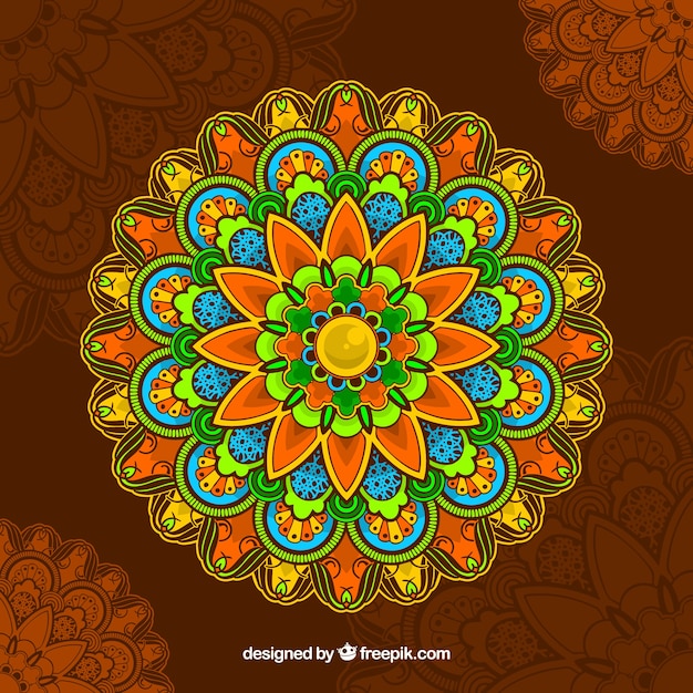 Vector gratuito fondo de mandala colorido decorativo