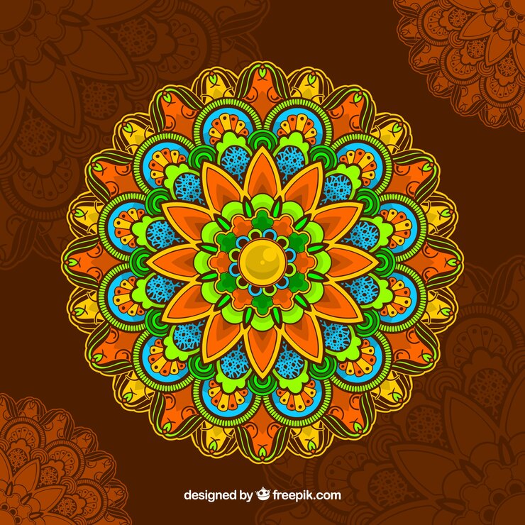 Vector gratuito fondo de mandala colorido decorativo