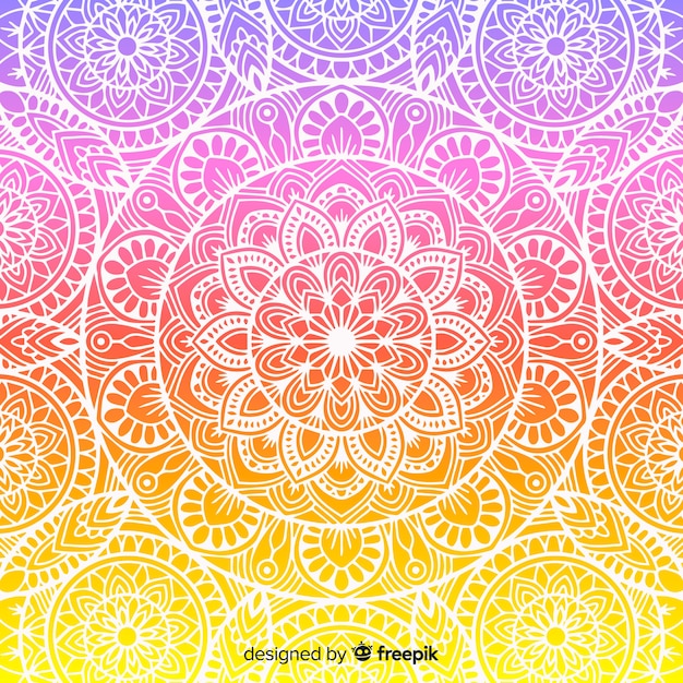 Fondo mandala colorido degradado