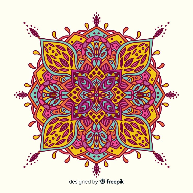 Vector gratuito fondo de mandala colorido y elegante