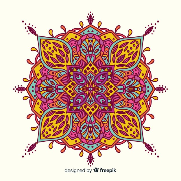 Fondo de mandala colorido y elegante