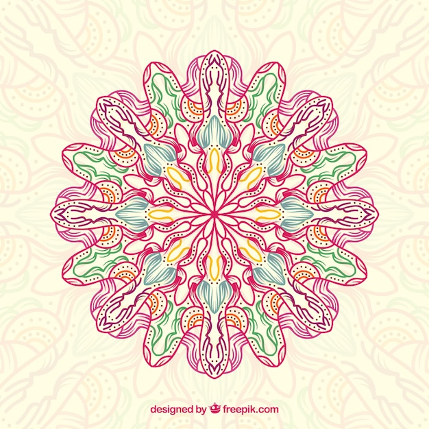 Vector gratuito fondo de mandala colorido