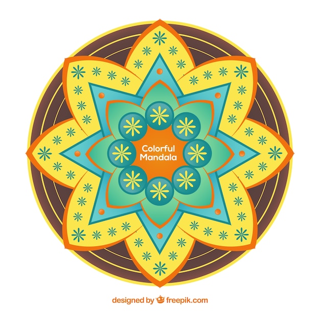 Vector gratuito fondo mandala colorido