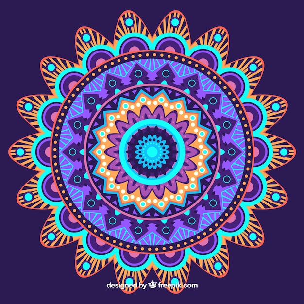 Vector gratuito fondo de mandala colorido