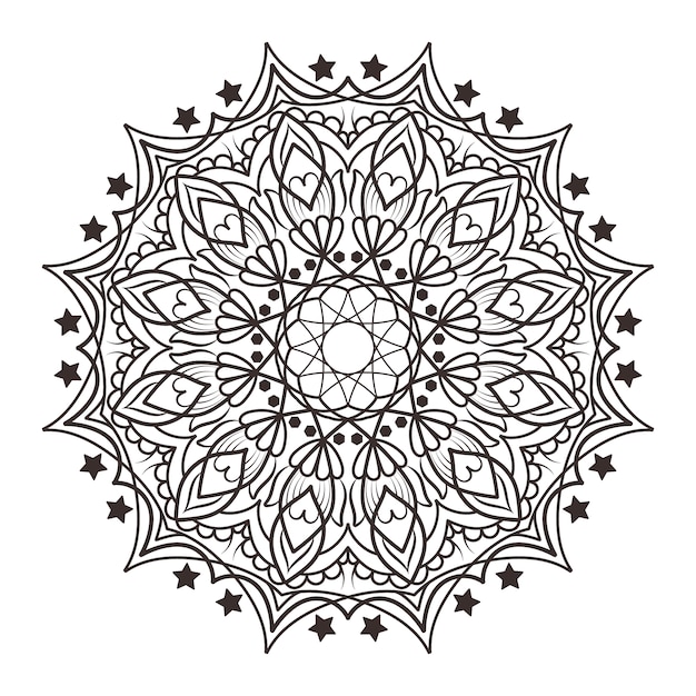 Vector gratuito fondo de mandala con diseño de estrellas