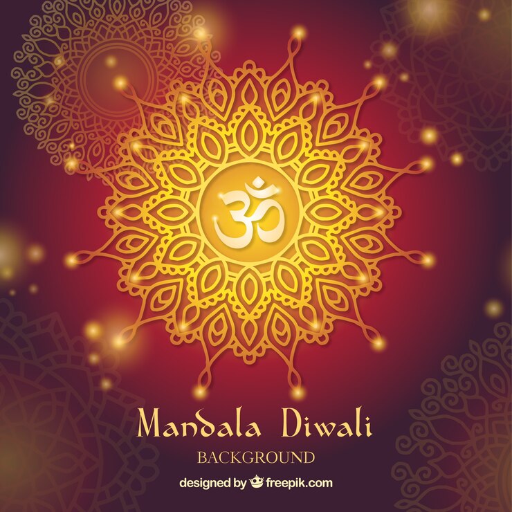 Vector gratuito fondo con mandala de diwali