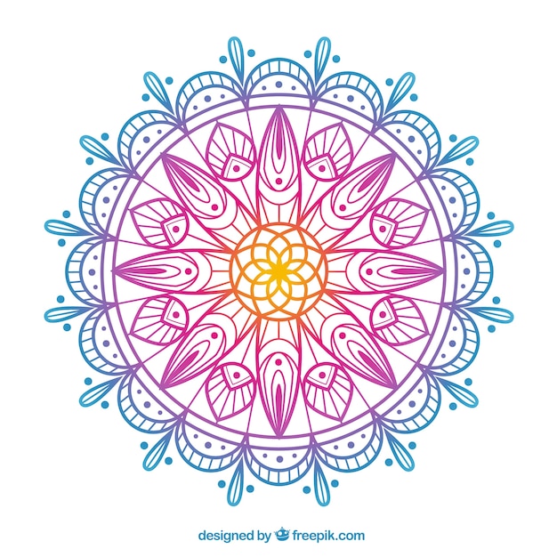 Vector gratuito fondo de mandala elegante colorido