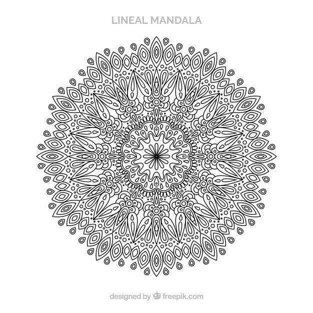 Fondo de mandala elegante en estilo lineal