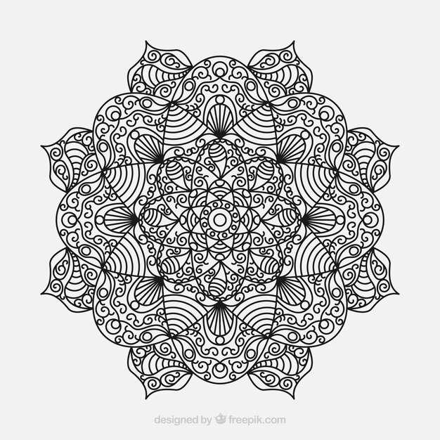 Fondo de mandala elegante en estilo lineal