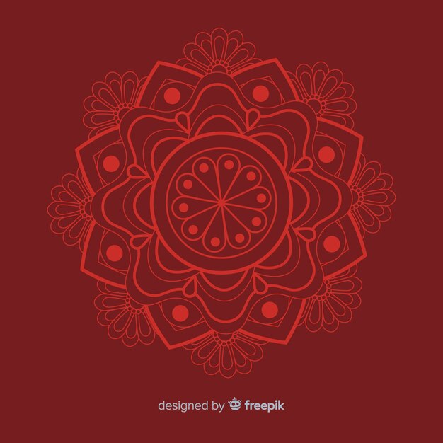 Fondo de mandala elegante rojo