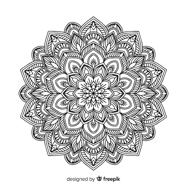 Fondo de mandala en estilo lineal