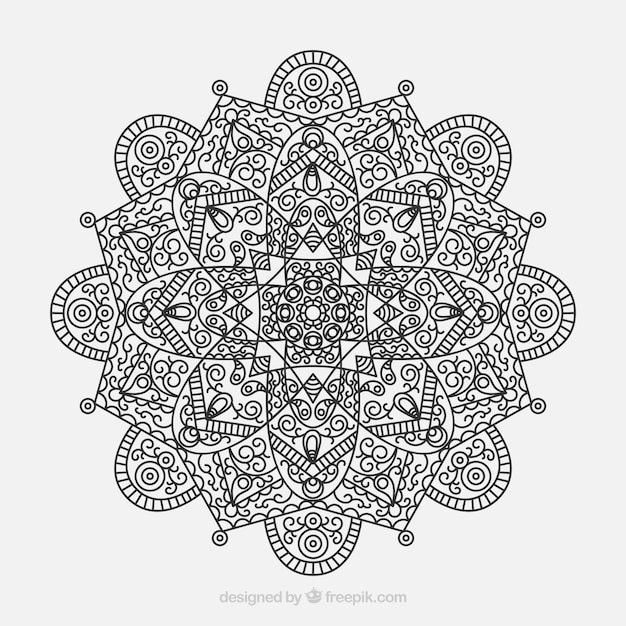 Fondo de mandala en estilo lineal