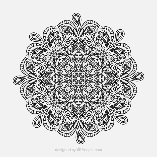 Fondo de mandala en estilo lineal