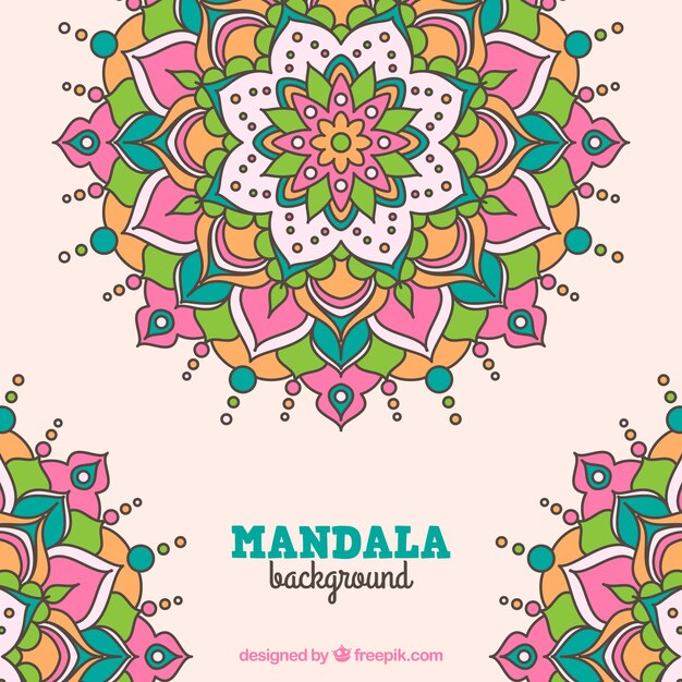 Fondo de mandala floral dibujado a mano 