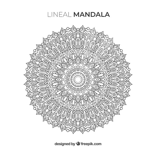 Fondo de mandala lineal creativo