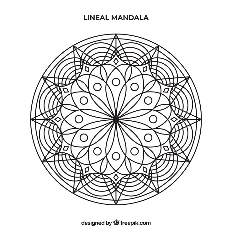 Vector gratuito fondo de mandala lineal