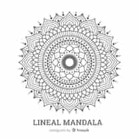 Vector gratuito fondo de mandala lineal