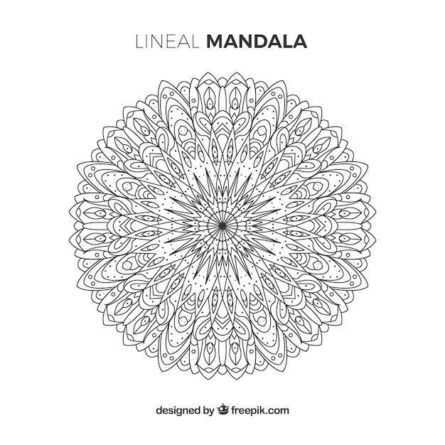 Fondo de mandala lineal