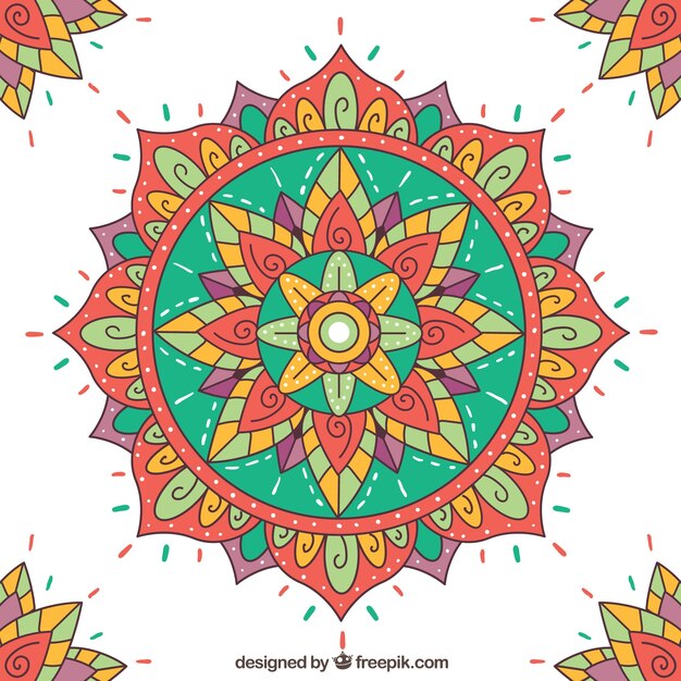 Fondo de mandala ornamental dibujado a mano 