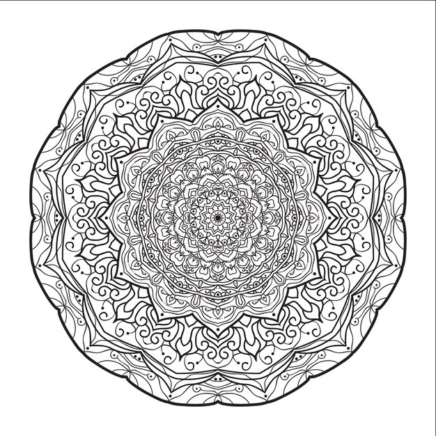 Fondo de mandala redondo con fondo blanco