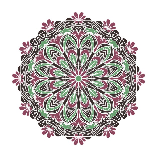 Fondo de mandala rosa y verde