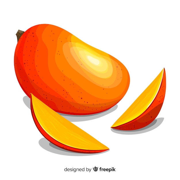 Vector gratuito fondo mango dibujado a mano