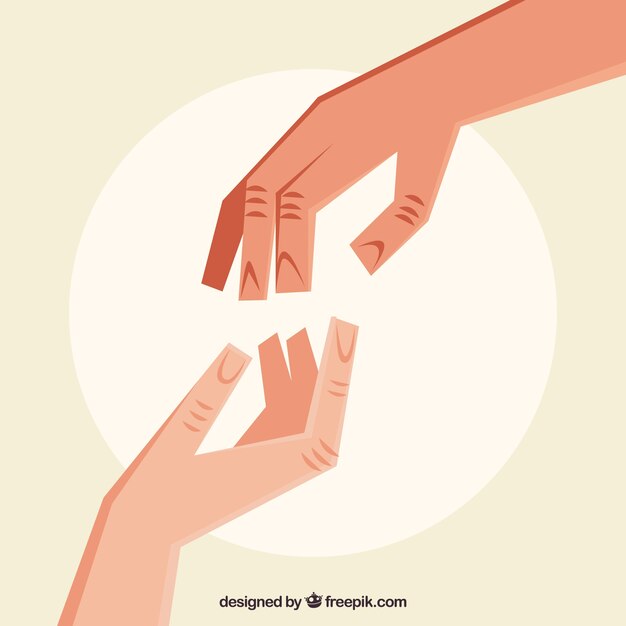 Fondo de mano amiga para apoyar en estilo plano