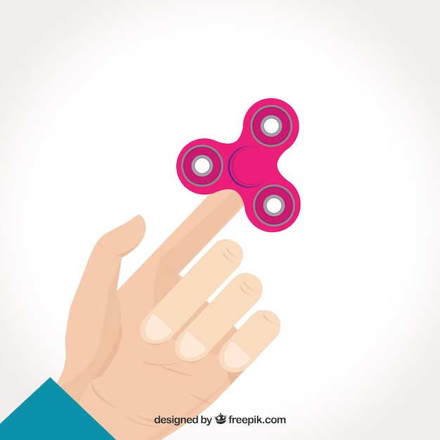 Vector gratuito fondo de mano jugando con spinner