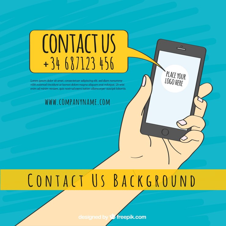 Vector gratuito fondo de mano con móvil de contacto