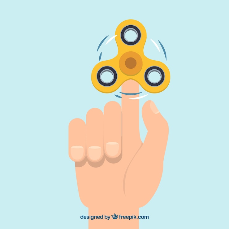 Vector gratuito fondo de mano con spinner amarillo