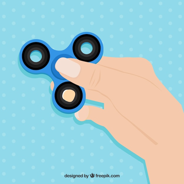 Fondo de mano con spinner azul