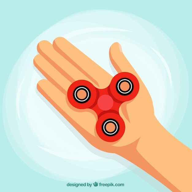 Vector gratuito fondo de mano con spinner rojo