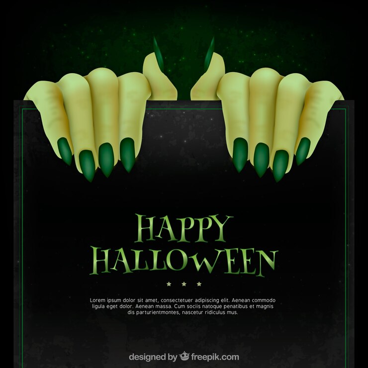 Vector gratuito fondo de manos de monstruo con uñas verdes
