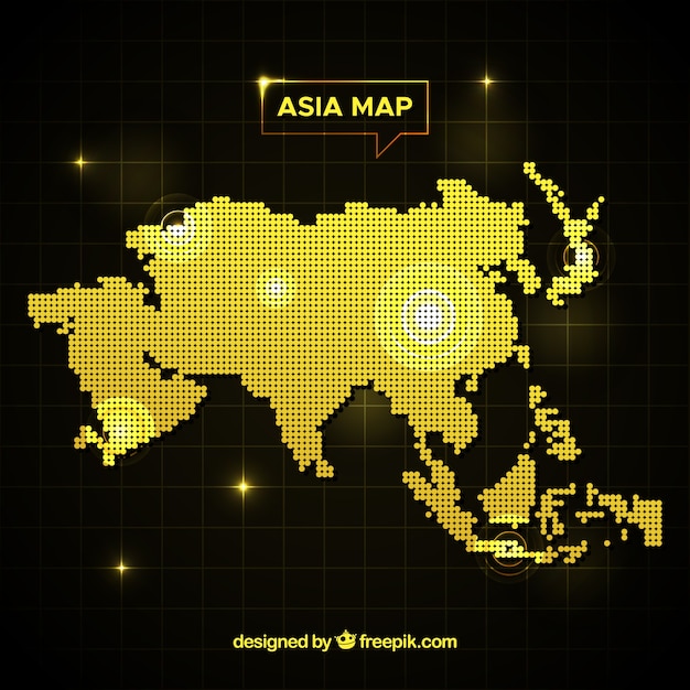 Fondo de mapa de asia con puntos