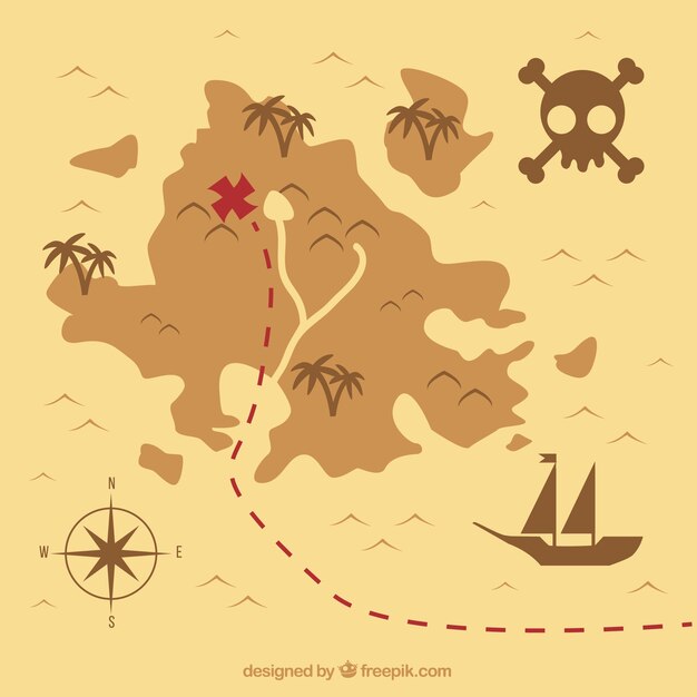 Fondo de mapa del tesoro vintage