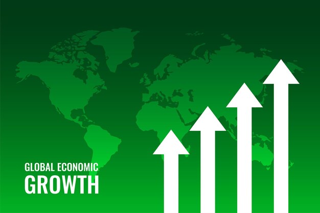 Fondo de mapa verde de crecimiento económico