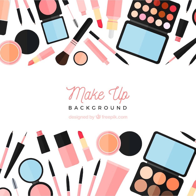 Fondo de maquillaje con diseño plano