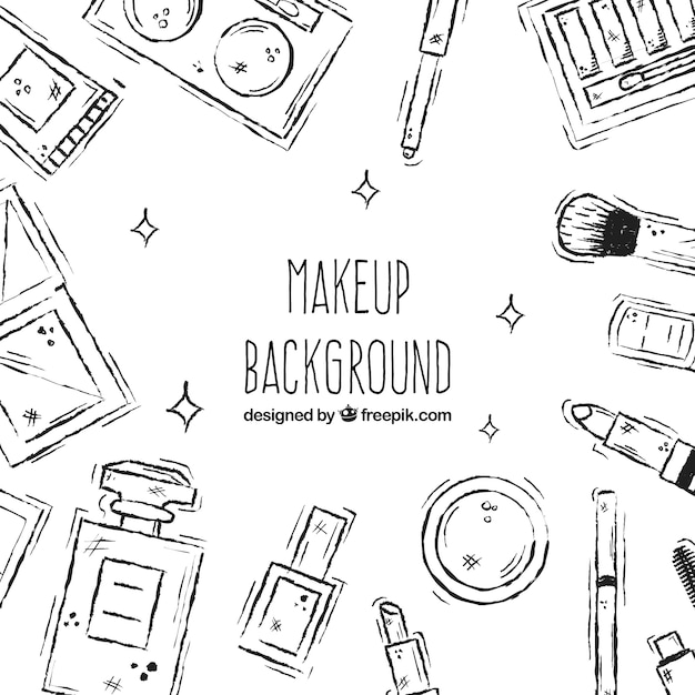 Fondo de maquillaje con estilo de boceto
