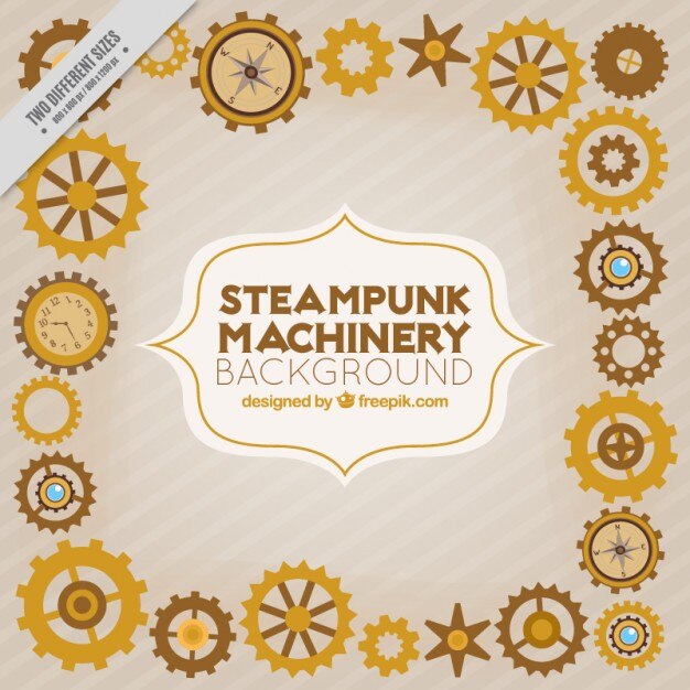 Fondo de maquinaria steampunk